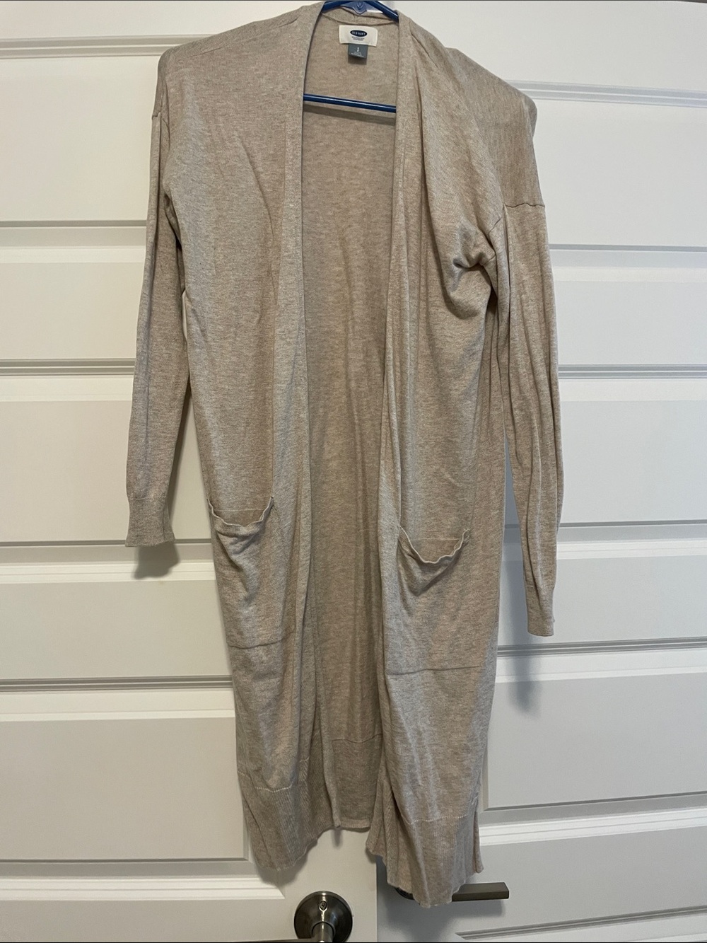 Old Navy Long Open-Front Duster Cardigan in Light Taupe